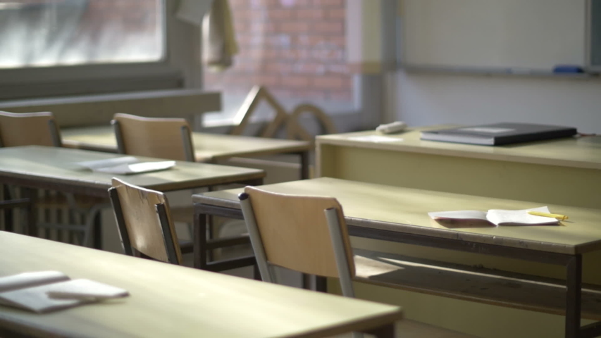 Empty high school classroom, no people | Shutterstock HD Video #1049614810
