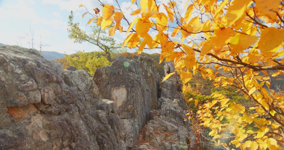Couple at the Top of Seneca Rocks, West Virginia, Autumn