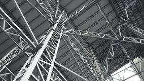 4k cinematic footage under abandoned empty steel arena structure. Under construction high building. Snow arena in Druskininkai.	 - Powered by Shutterstock - Get 15% off with code: PIKWIZARD15