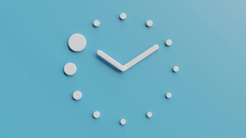 Minimal Clock Animation. Modern Time Concept. 3d Rendering