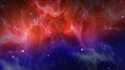 Sci-fi Flying in space galaxy stars and gas cloud. Universe Nebulas 4K Loop Animation, scientific star dust fields in outer space. Astronomy
