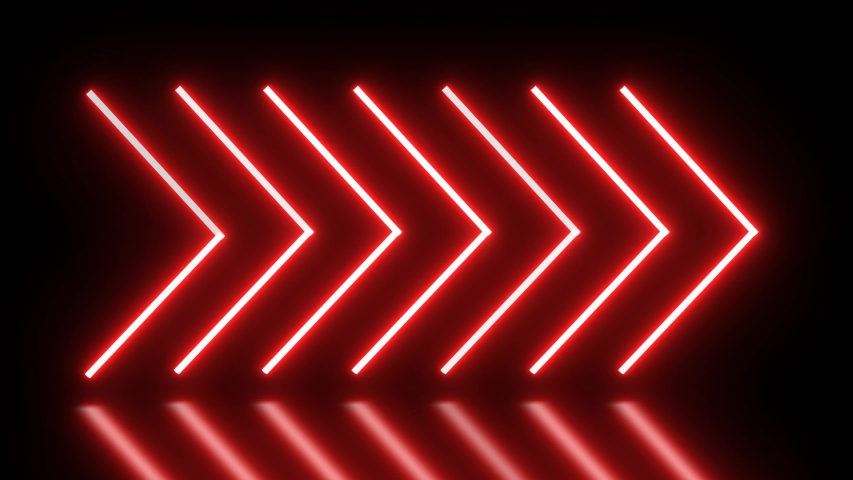 ARROW BACKGROUND neon lights red light effect arrow shape pattern arrow animations. neon sign flashing neon lights. lighting effects red background abstract desing elements arrows.