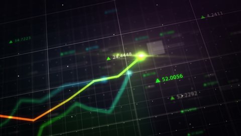 Market Recovery Concept. Graph Going Up Animation 4K 