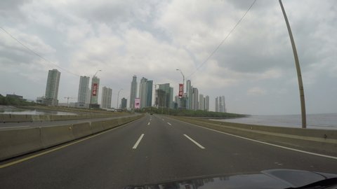PANAMA - APRIL 4, 2020 - View at the main Downtown of Panama City. Panama City is Capital of Panama