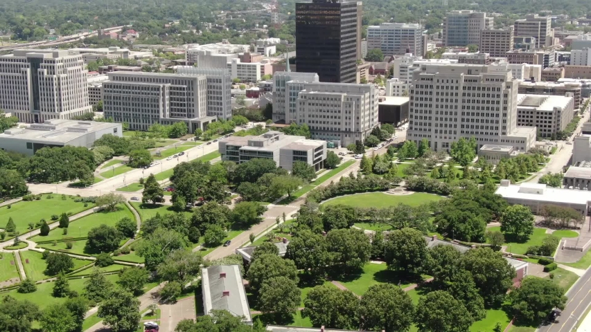 aerial of downtown baton rouge louisiana