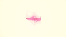 Modern abstract motion backdrop with pink polyhedron gem transforming on light beige background. Seamless 3D render animation 4k video. - Powered by Shutterstock - Get 15% off with code: PIKWIZARD15