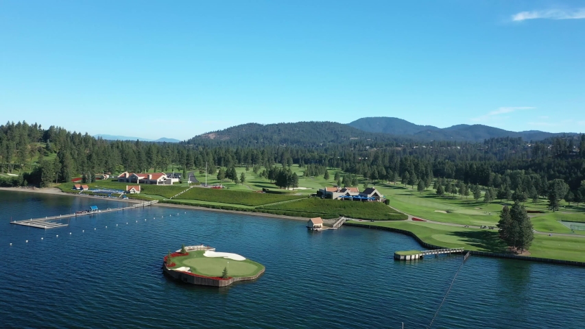 Panning aerial shot of the Coeur d