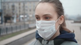 Video of young girl during pandemic in empty city