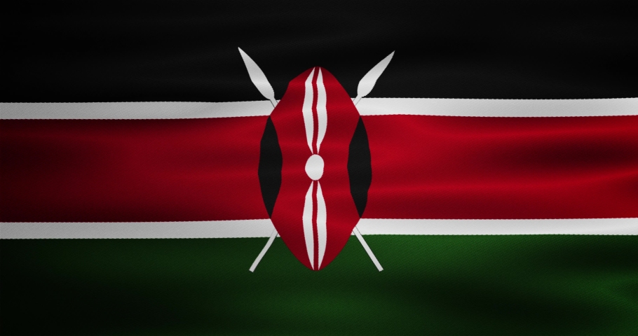 Animated Waving National Kenya Flag. Stock Footage Video (100% Royalty 