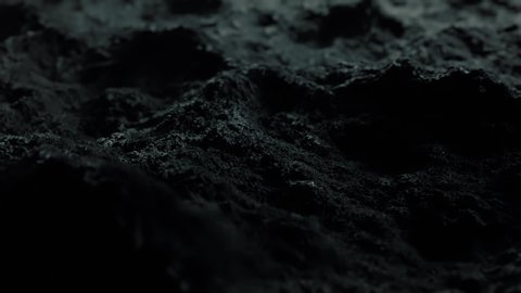 Animation of waves and ripples noise in black ground. Rippled of dark surface. Seamless loop. 3D CG Fractal Abstract Topographic Waveform. 