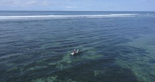 Aerial view if fishing boat in the sea,Bali,Indonesia
