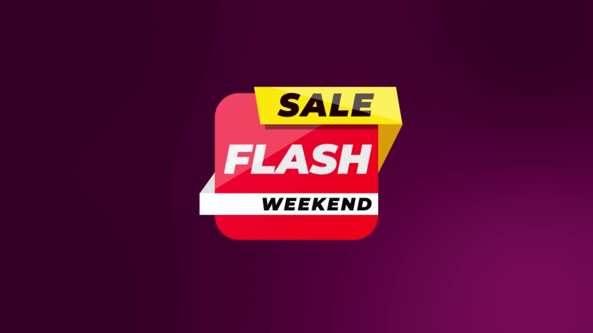 animation text for flash sale with purple background