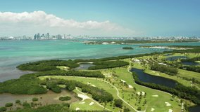 Aerial footage Crandon Golf at Key Biscayne 4k
