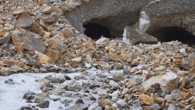 Chalaadi Glaciear. near Mestia. in the Republic of Georgia. UltraHD 4k footage