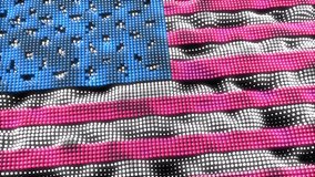 Web concept 60FPS USA pixel flag colored in blue, red, white waving, 3D 4K UHD seamless loopable animation - Powered by Shutterstock - Get 15% off with code: PIKWIZARD15