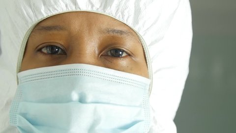Healthcare worker in protective gear