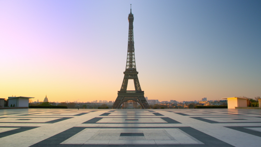 Crowdless Eiffel Tower - Trocadéro in Paris | Shutterstock HD Video #1049960758