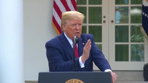 CIRCA March 29, 2020 - Covid-19 briefing includes President Trump being asked by a CNN reporter why he wants governors to be more appreciative.