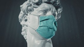David In Medical Mask. 3D rendered portrait of  man in a protective medical mask. Novel Coronavirus (Covid-19). Concept Of Coronavirus Quarantine. 3D Animation. The epidemic of influenza virus.  - Powered by Shutterstock - Get 15% off with code: PIKWIZARD15