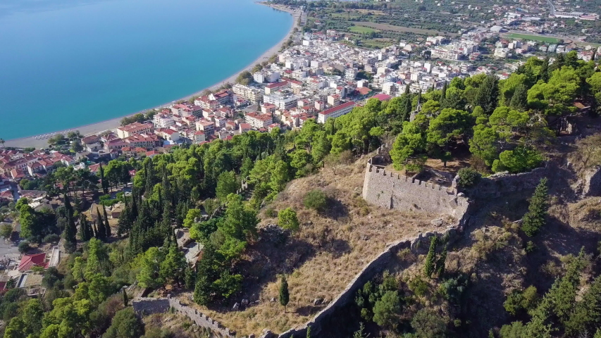 aerial view of Nafpaktos in Greece