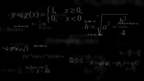 Digital geometric, physical formulas and mathematical symbols move in front, to the camera with blur and 3D animation. Scientific concept with alpha channel. - Powered by Shutterstock - Get 15% off with code: PIKWIZARD15