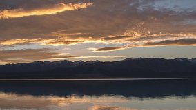 4k time lapse of Beautiful sunset over Lake Pukaki, New Zealand