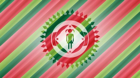 girl icon igirl icon inside christmas style emblem. rotary desgin, conceptual draw, loop animation continuesgirl icon inside christmas badge. rotary desgin, conceptual draw, loop animationgirl icon in