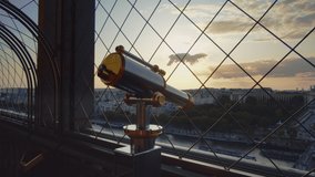 Binoculars on a viewing platform in Paris