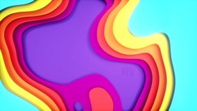 3d animated minimalistic cover footage seamless loop in 4K. Colorful 3d paper art. Colourful Gradients Video for You Presentation.