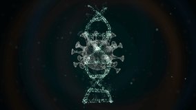 3D animation of virus attacks dna rotating over black bckground. - Powered by Shutterstock - Get 15% off with code: PIKWIZARD15