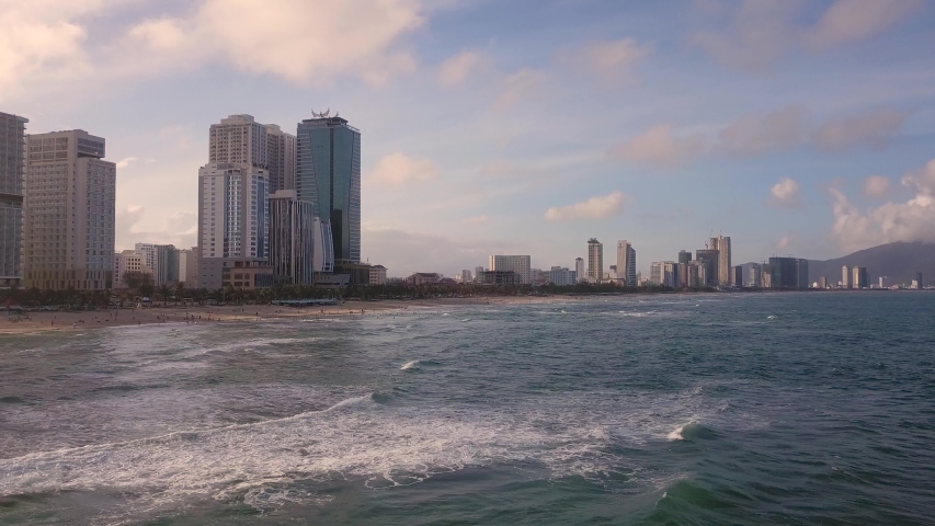 flying camera takes view sea beach Stock Footage Video (100% Royalty ...