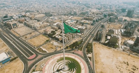 Jeddah ,saudi arabia /12-08-2016 city scape drone beauty shot.
