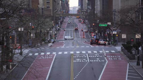 A rare view of 42nd Street empty during COVID-19 pandemic in New York City