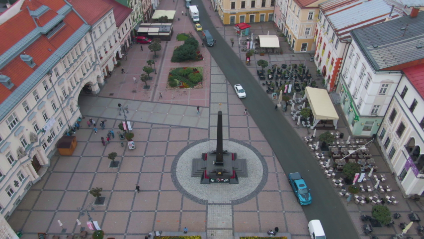 Drone shot of Banská Bystrica downtown