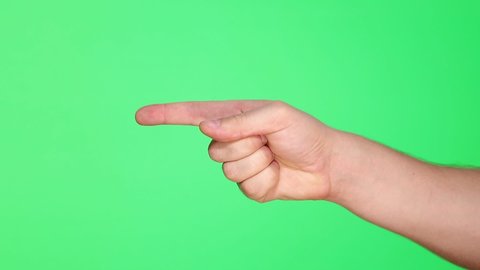 Closeup middle finger isolated hand gesture alpha channel value in western cultures fuck you or fuck isolated green screen