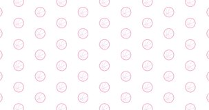Womens basketball pattern background clip motion backdrop video in a seamless repeating loop.  Pink basketballs background high definition motion video clip