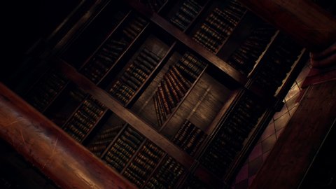 Flying Book In Library Background Animation