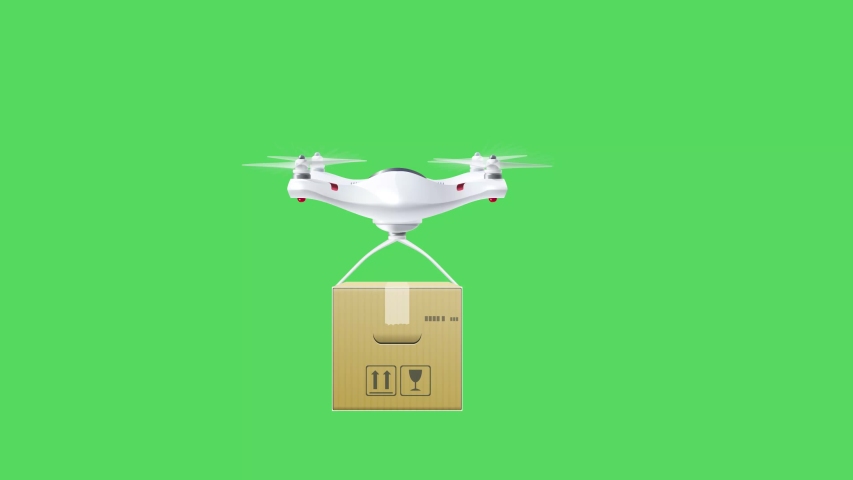 Drone Quadcopter on green screen, delivery Drone Flying with the background in Green Screen Royalty-Free Stock Footage #1050325183