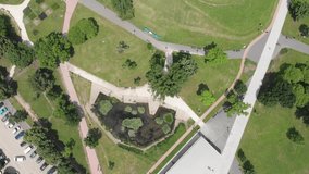 City park topdown view - 4K aerial footage
