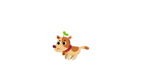 animation Dog Run looping flat design