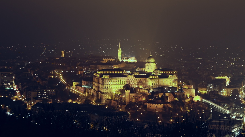 Buda castle of Budapest by night