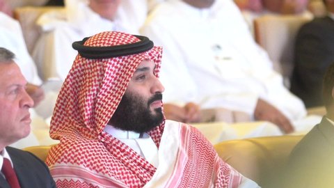 Riyadh - Saudi Arabia 24/10/2018 : Crown Prince of Saudi Arabia HRH Mohammed Bin Salman at FII forum