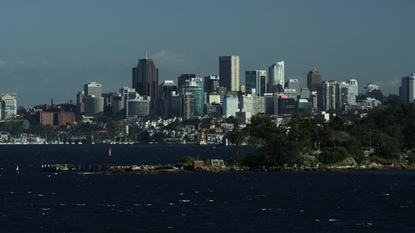 View of North Sydney from Vaucluse including Bradleys Head in Australia
