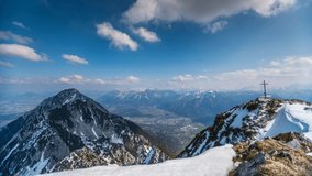 Time lapse video with clouds and mountains in Berchtesgaden Land, Bavarian. It is a popular tourist destination for nature and hikers.