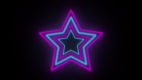 Stars Neon Blinking Animation Background