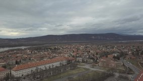 Esztergom  - Hungary.
City is located on the right bank of the river Danube, which forms the border with Slovakia there.
4-K video
without color grading