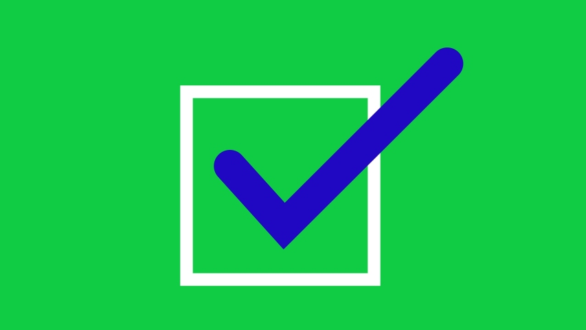 Tick the correct box. Screen check. Check list Green Tick. Tick animation.