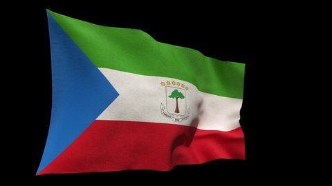 Flag of Equatorial Guinea - Seamless Loop 4K with Alpha Channel