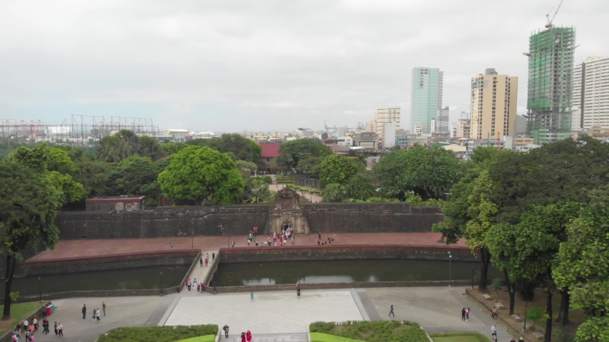 Drone shot of Manila, Philippines. 