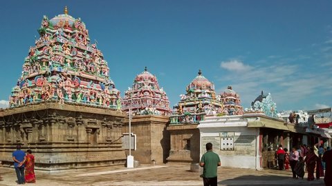 Chennai, India - Circa December 2019. View of Arulmigu Kapaleeswarar Temple in Chennai.